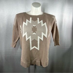 Express Taupe Aztec Print Tunic Sweater S